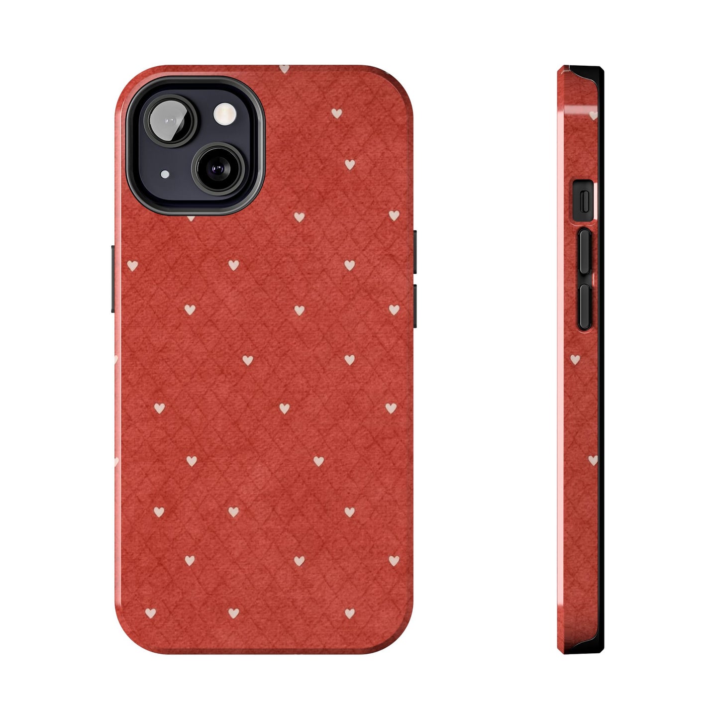 Red Quilted Hearts - Protective Phone Case