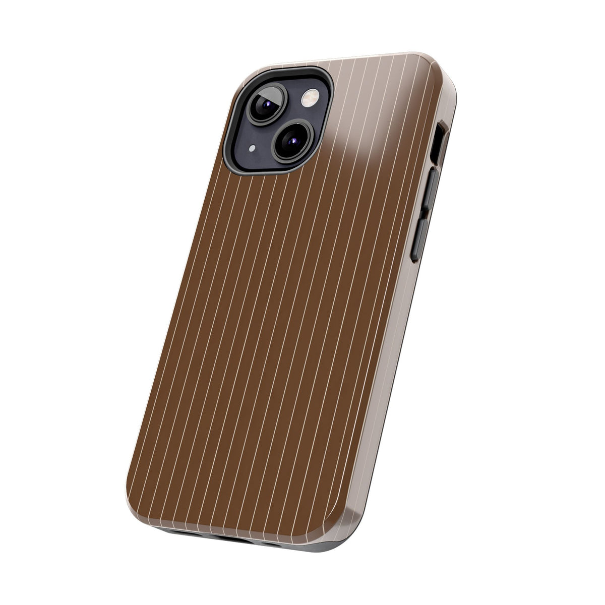 Brown Pinstripe - Protective Phone Case