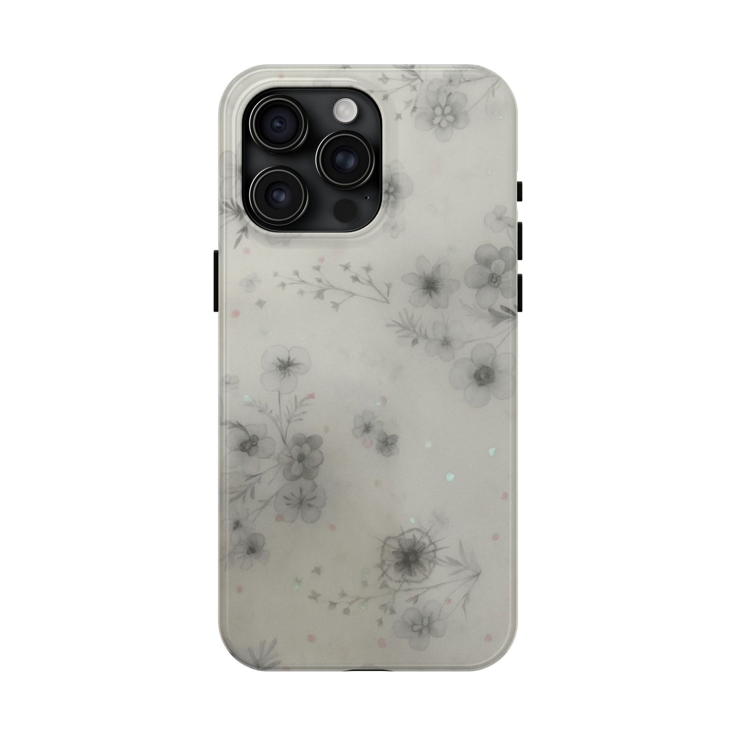 Misty Gray Floral - Protective Phone Case
