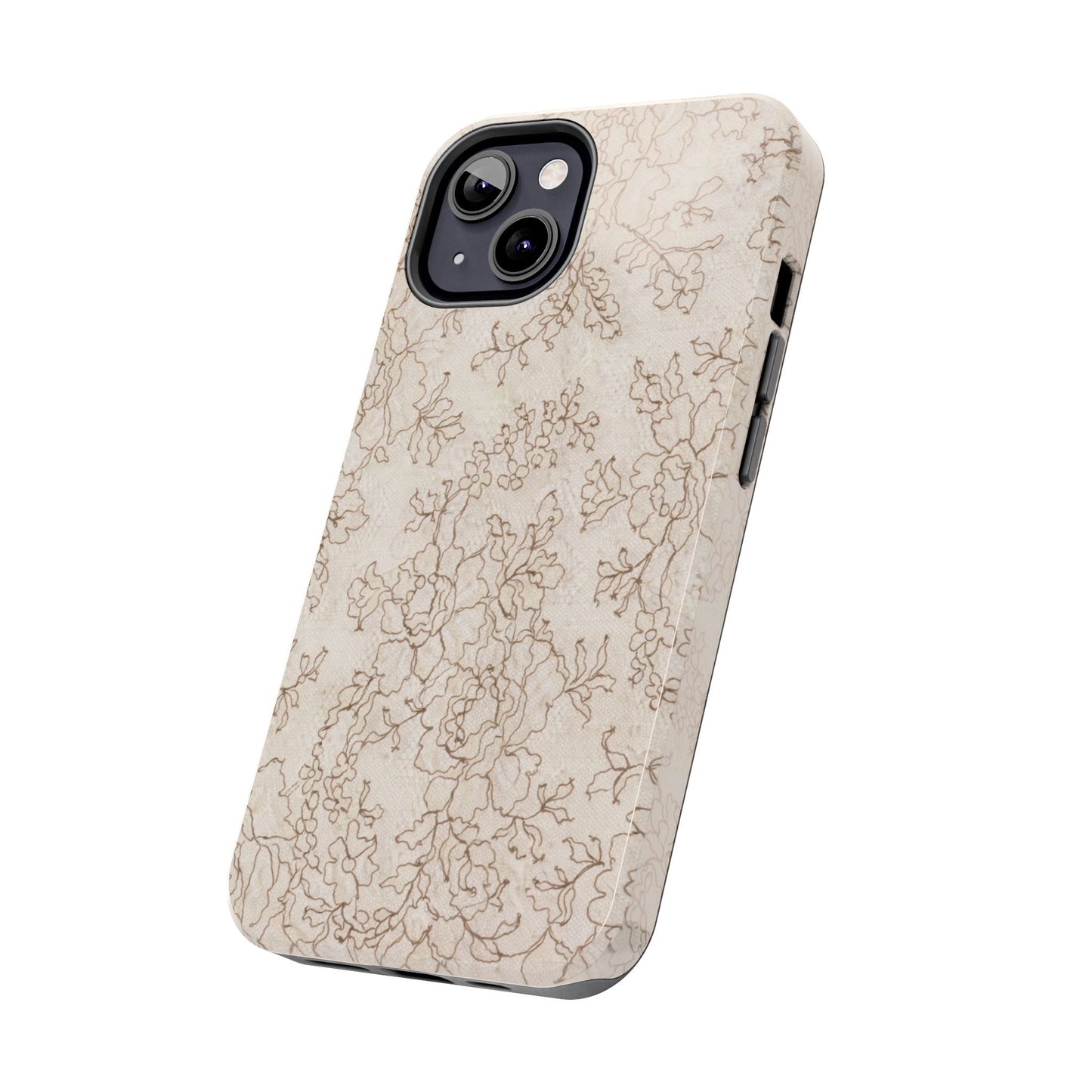 Vintage Beige Lace - Protective Phone Case