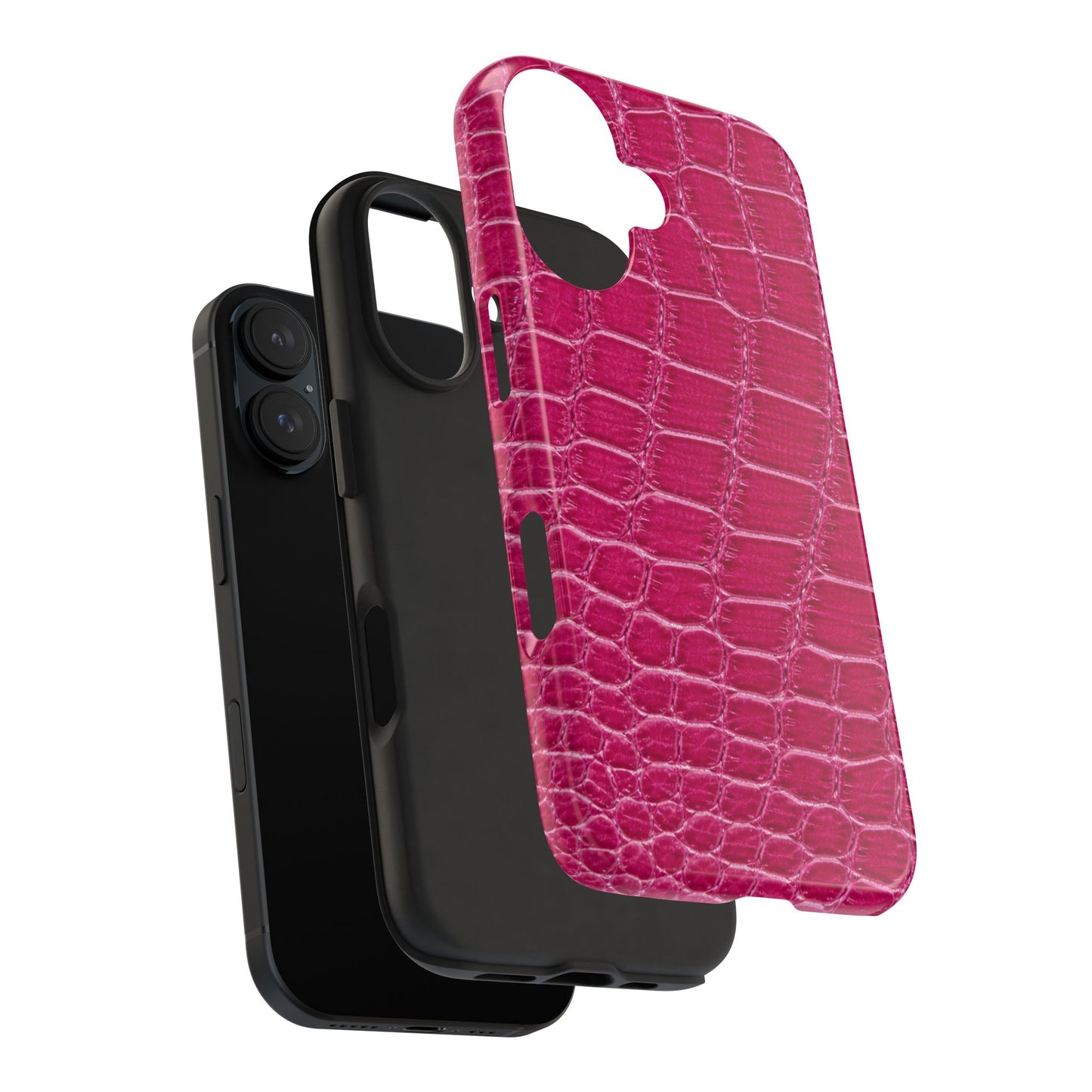 Pink Crocodile Pattern - Protective Phone Case