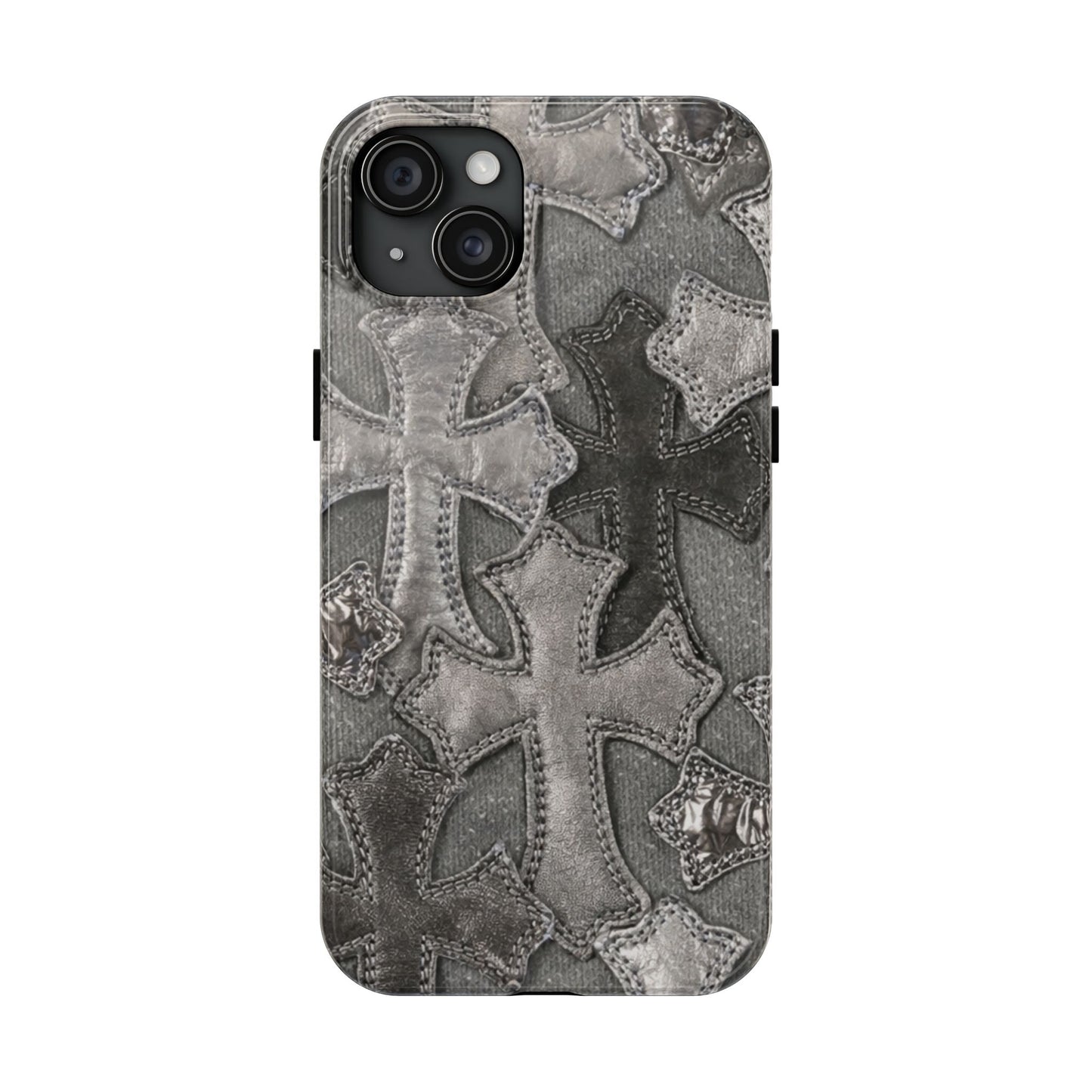 Grey Patchwork Crosses - Protective Phone Case