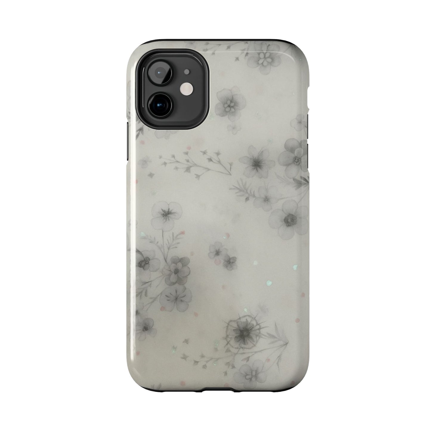 Misty Gray Floral - Protective Phone Case