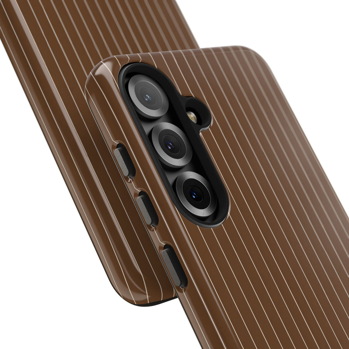 Brown Pinstripe - Protective Phone Case
