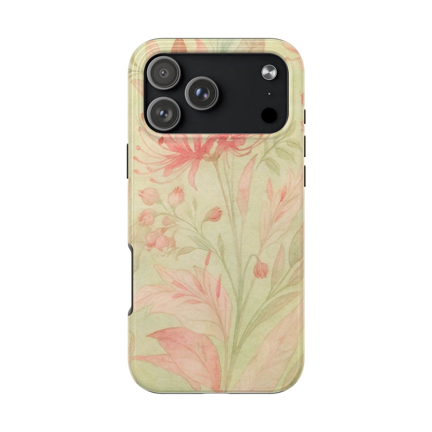 Pink Mint Floral - Protective Phone Case