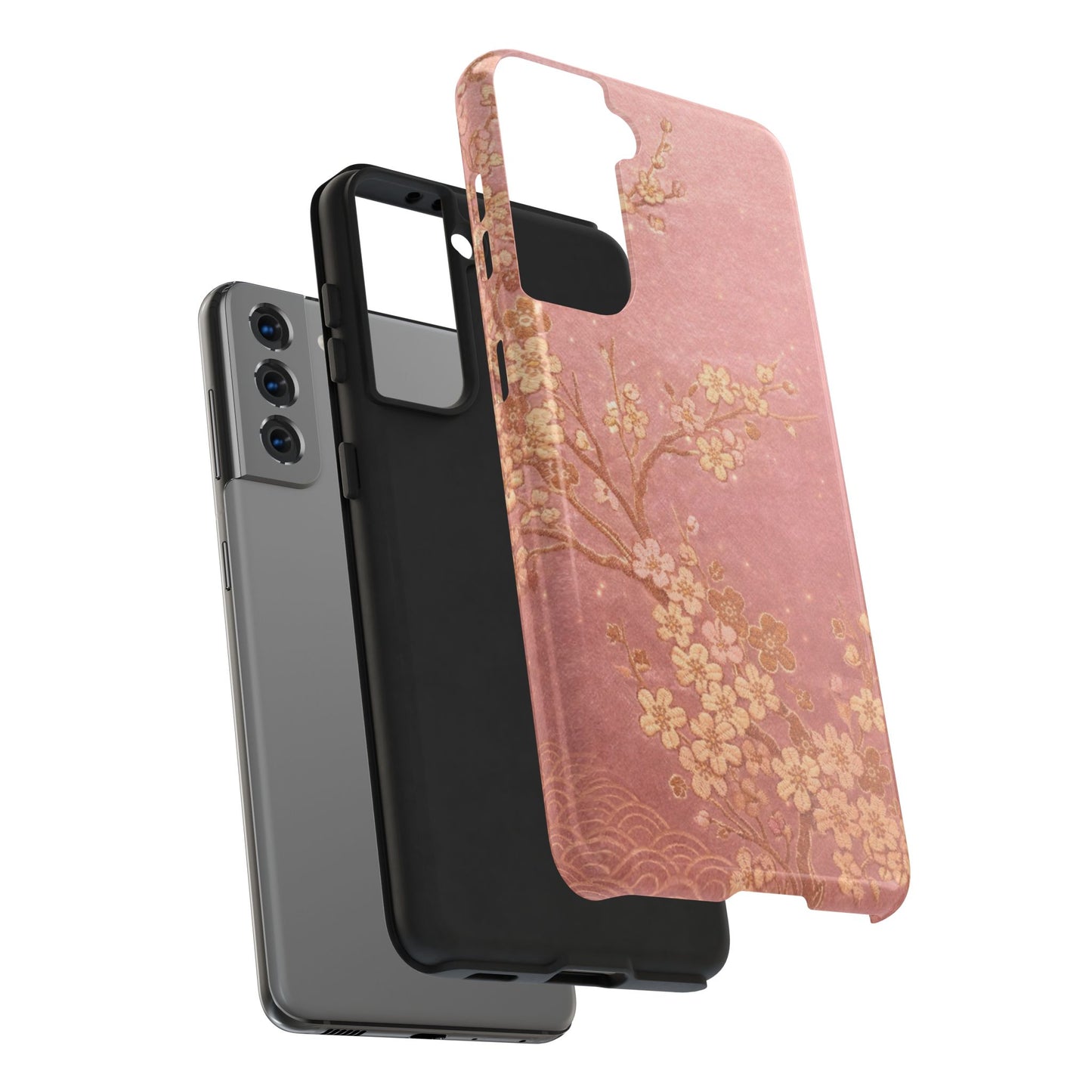 Pink Gold Cherry Blossom - Protective Phone Case