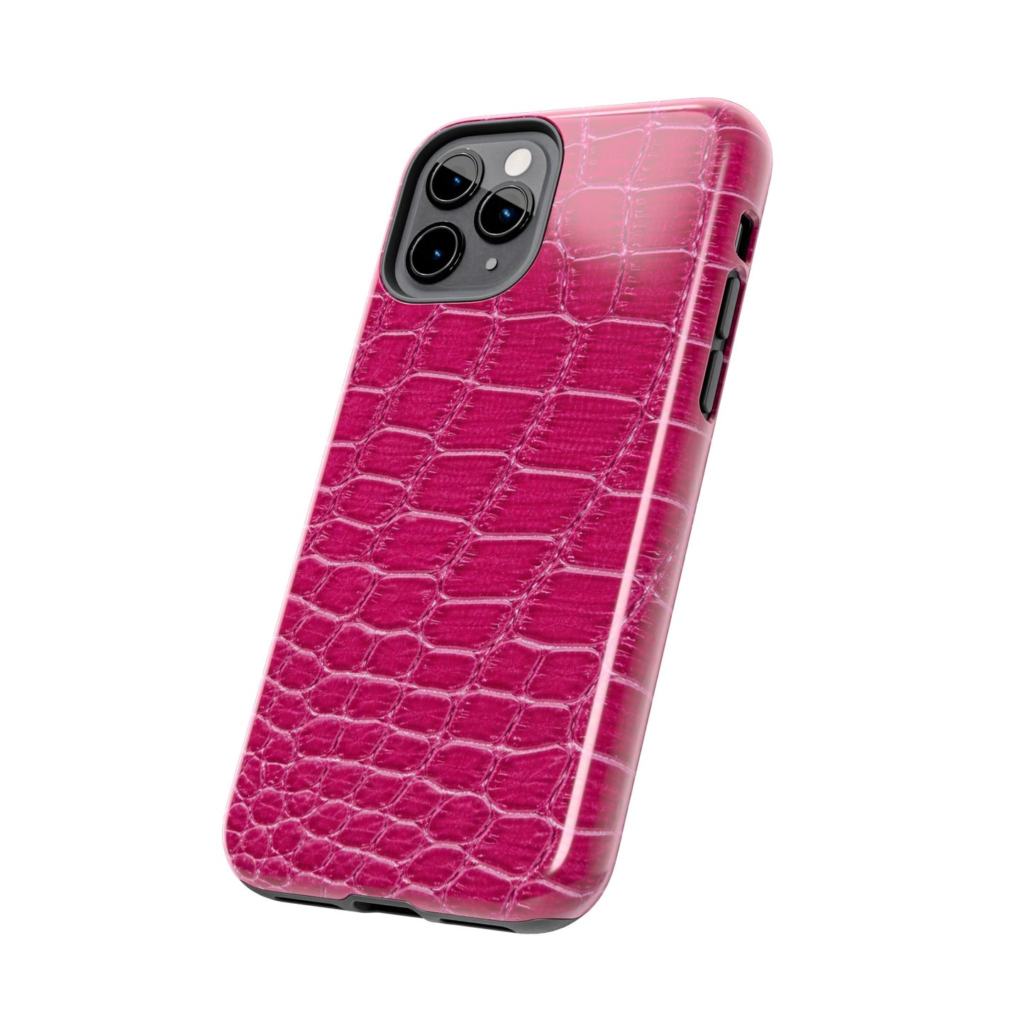 Pink Crocodile Pattern - Protective Phone Case