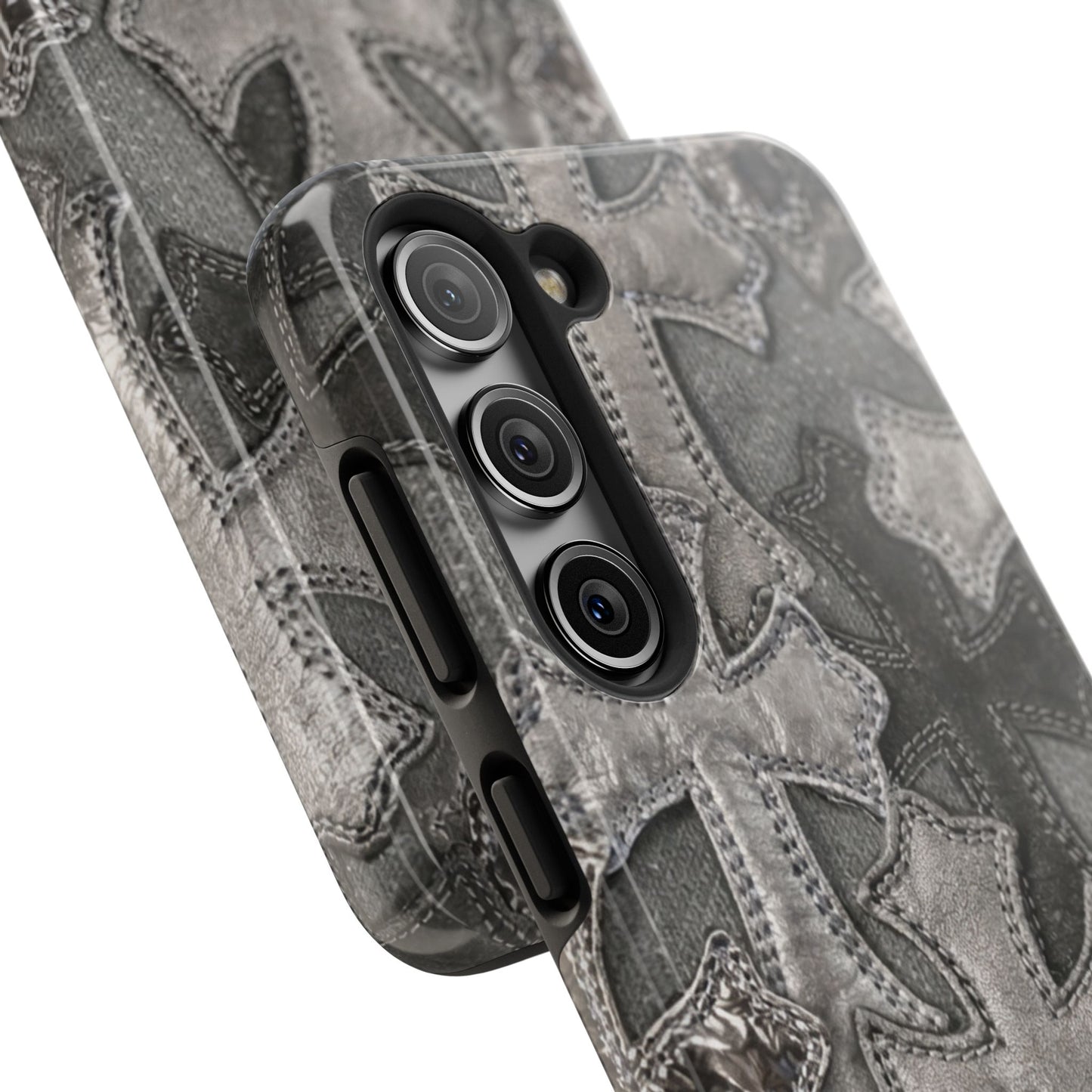 Grey Patchwork Crosses - Protective Phone Case