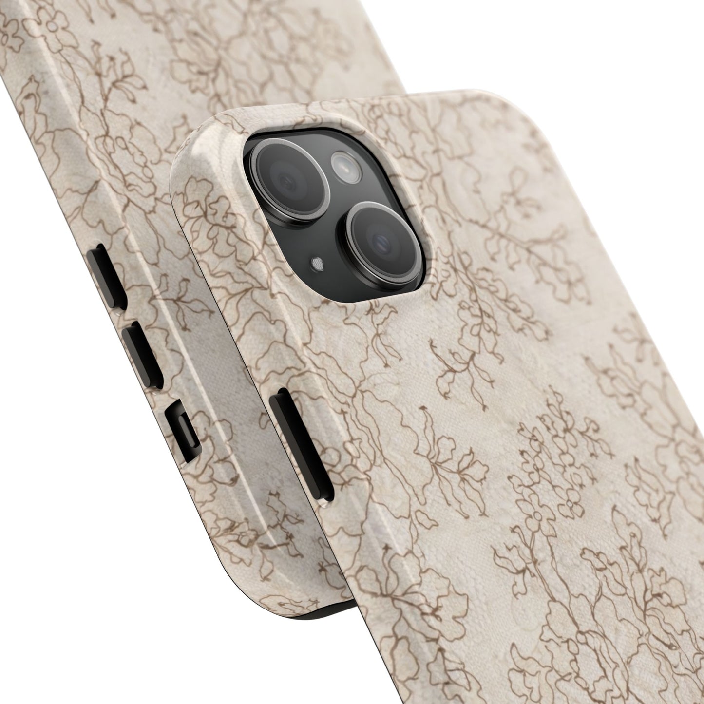 Vintage Beige Lace - Protective Phone Case