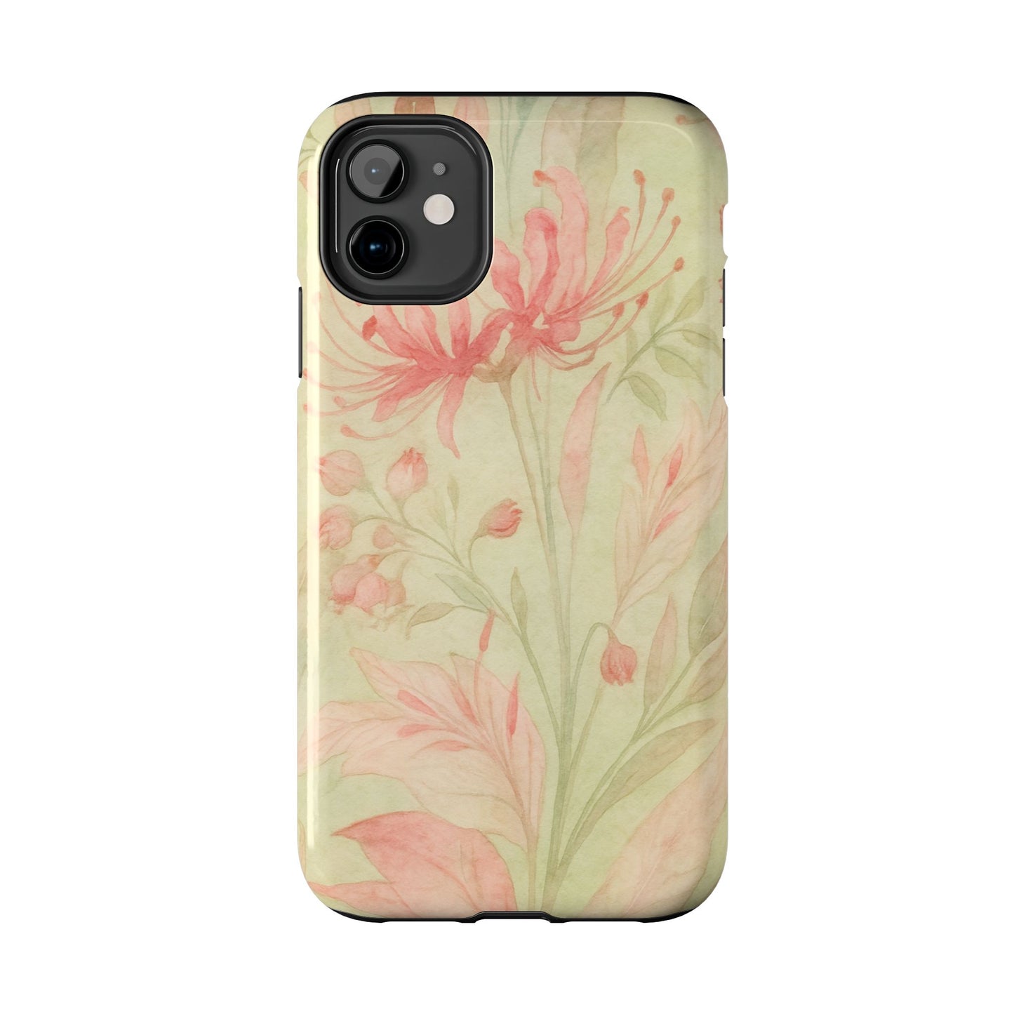 Pink Mint Floral - Protective Phone Case