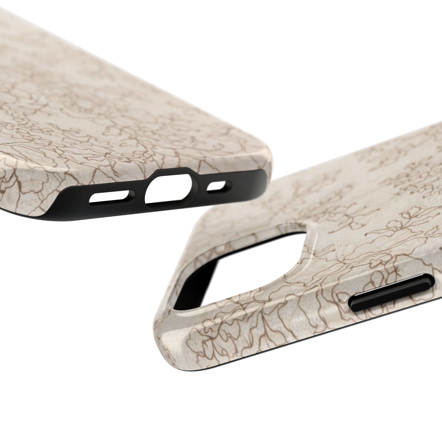 Vintage Beige Lace - Protective Phone Case