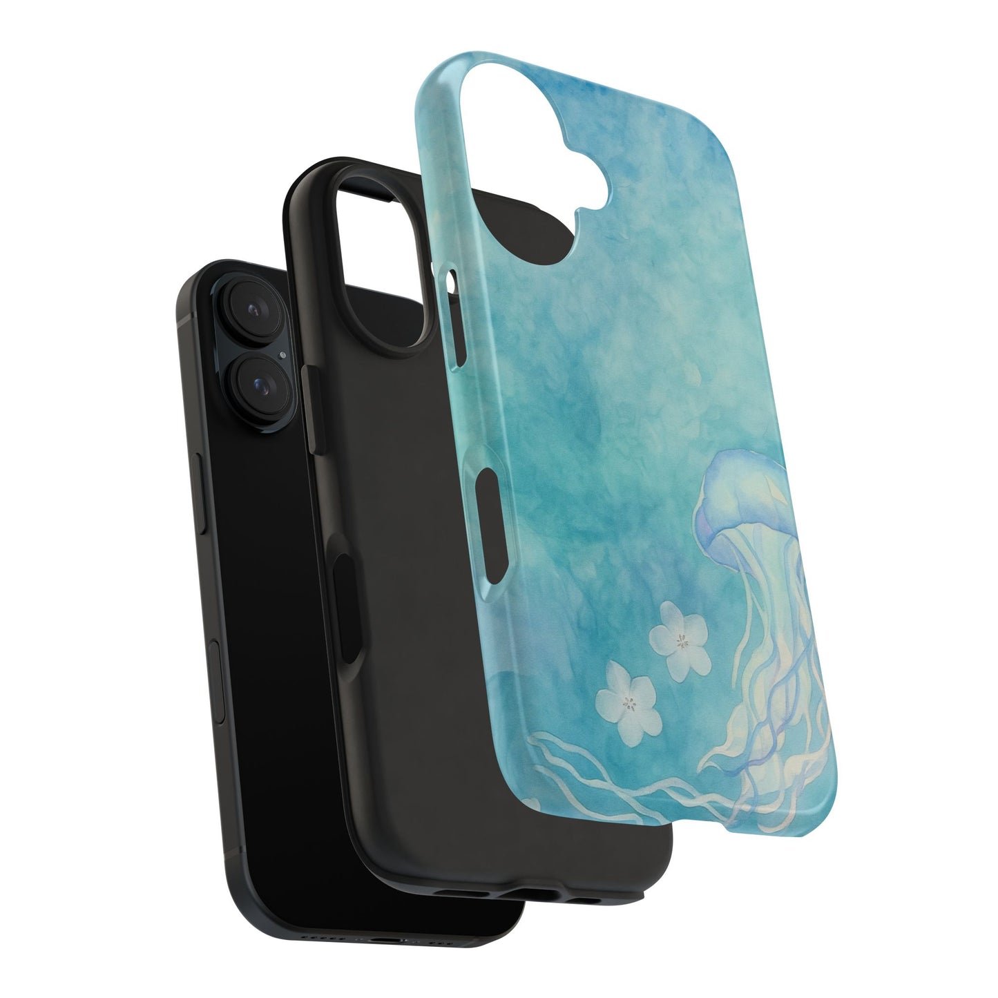 Sea-Blue Jellyfish - Protective Phone Case