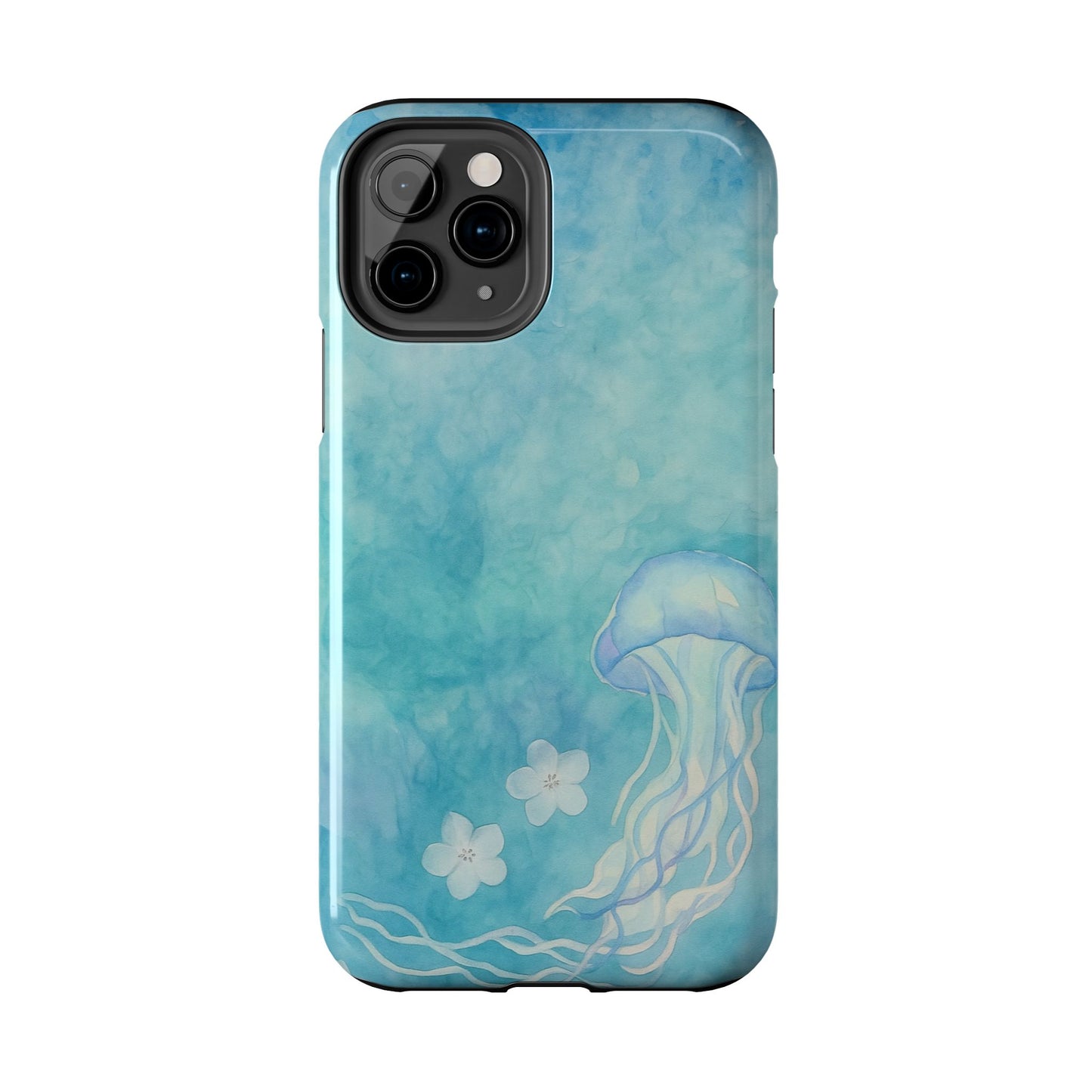 Sea-Blue Jellyfish - Protective Phone Case