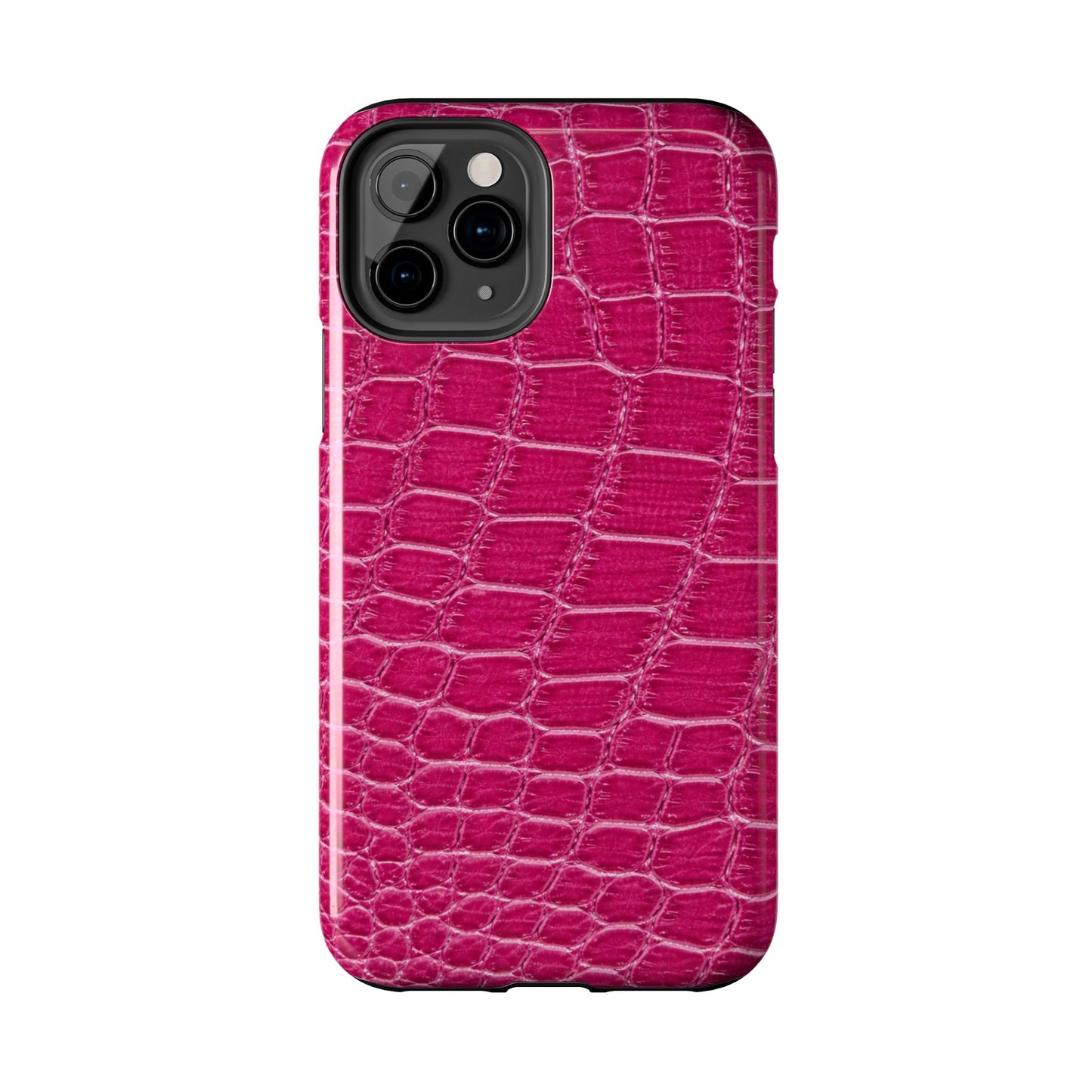 Pink Crocodile Pattern - Protective Phone Case