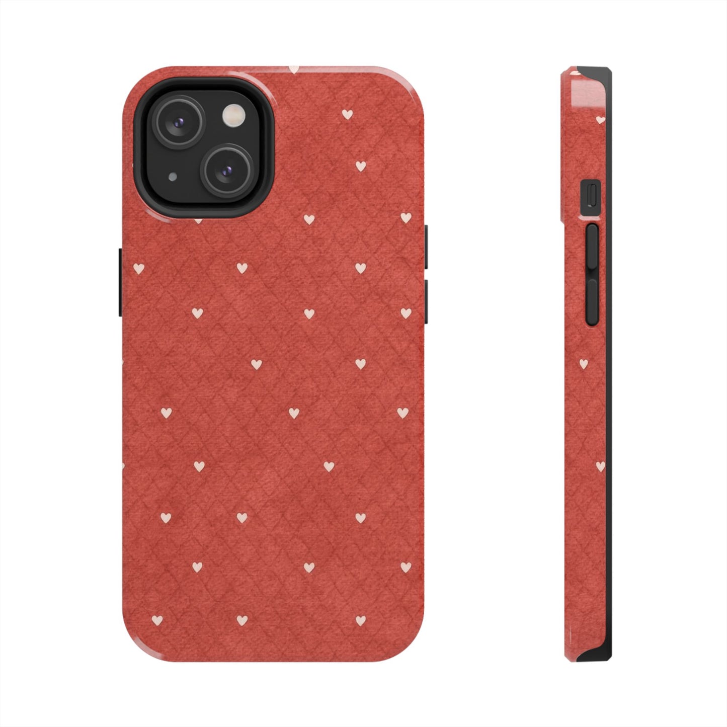 Red Quilted Hearts - Protective Phone Case