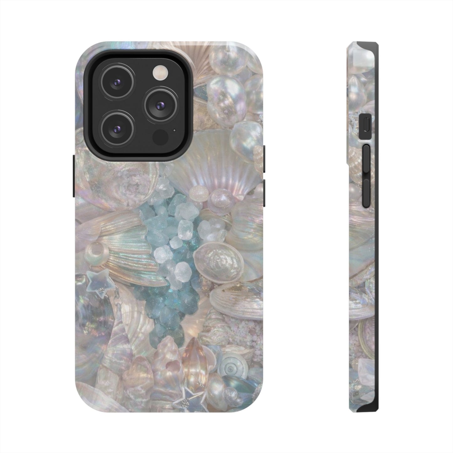 Aquamarine and Shells - Protective Phone Case