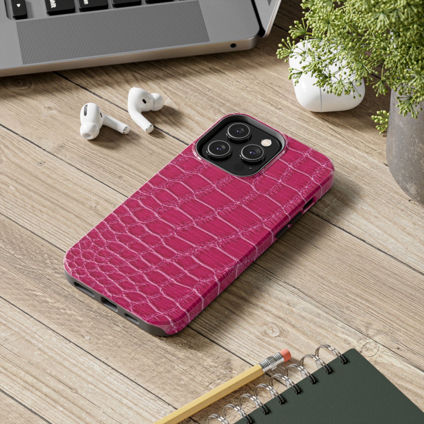 Pink Crocodile Pattern - Protective Phone Case