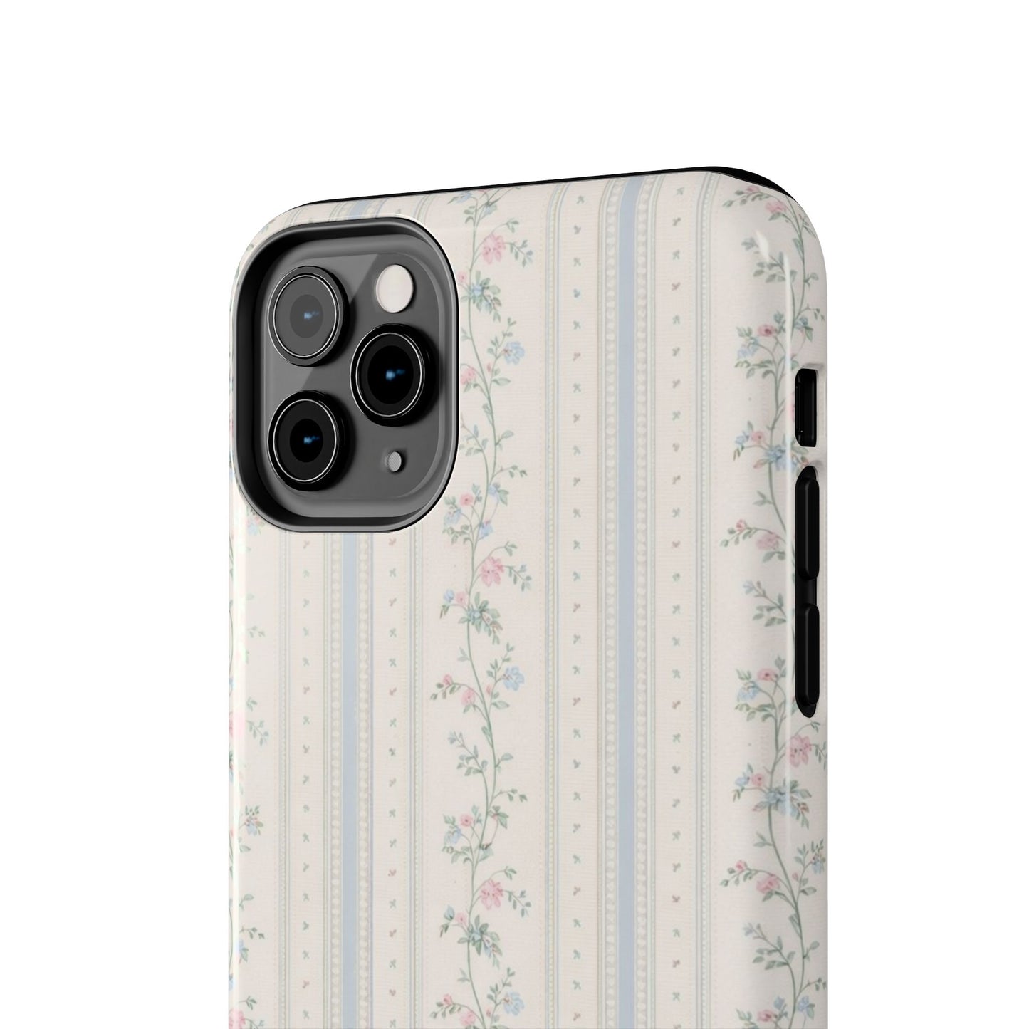 Vintage Floral Stripes - Protective Phone Case