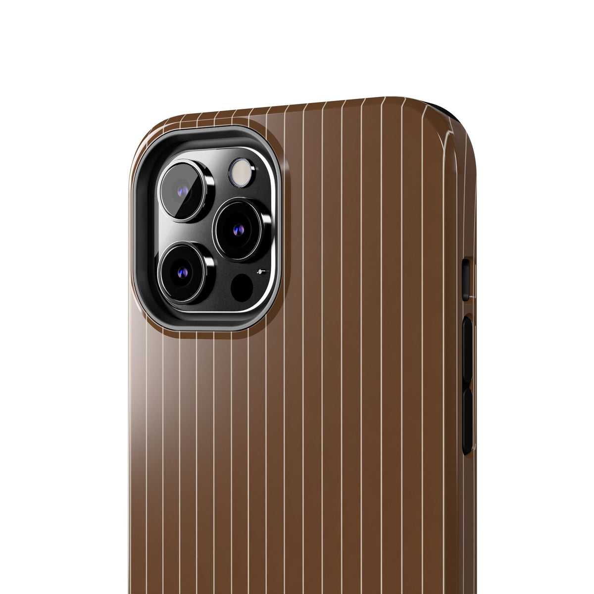 Brown Pinstripe - Protective Phone Case
