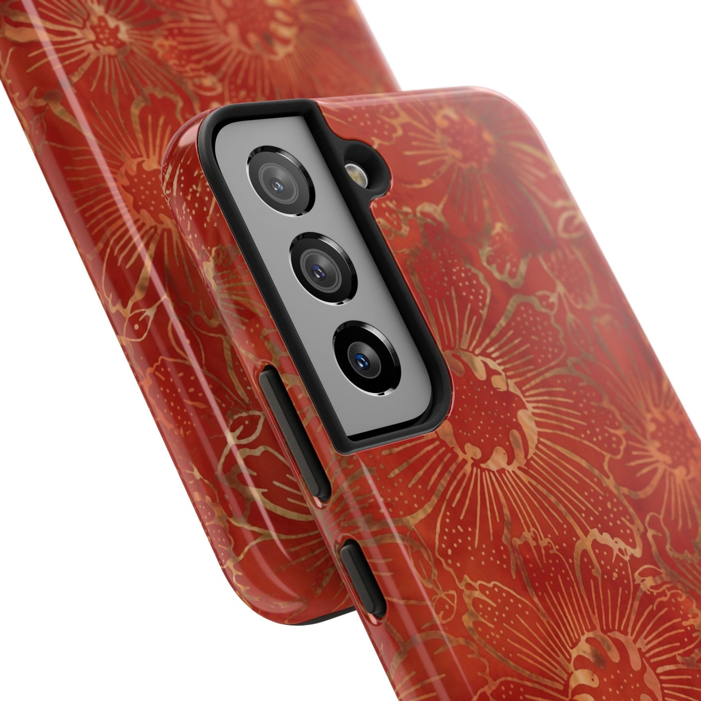 Radiant Red Florals - Protective Phone Case