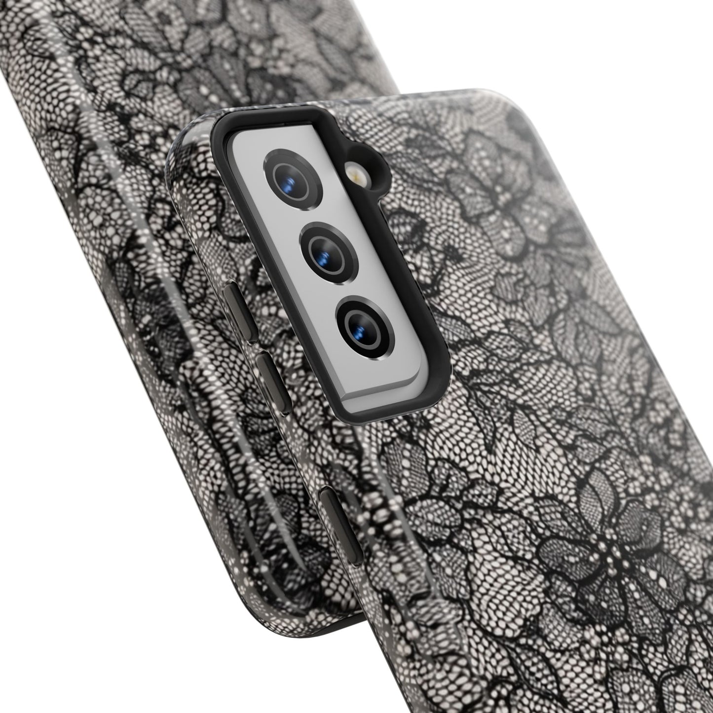 Black Floral Lace - Protective Phone Case
