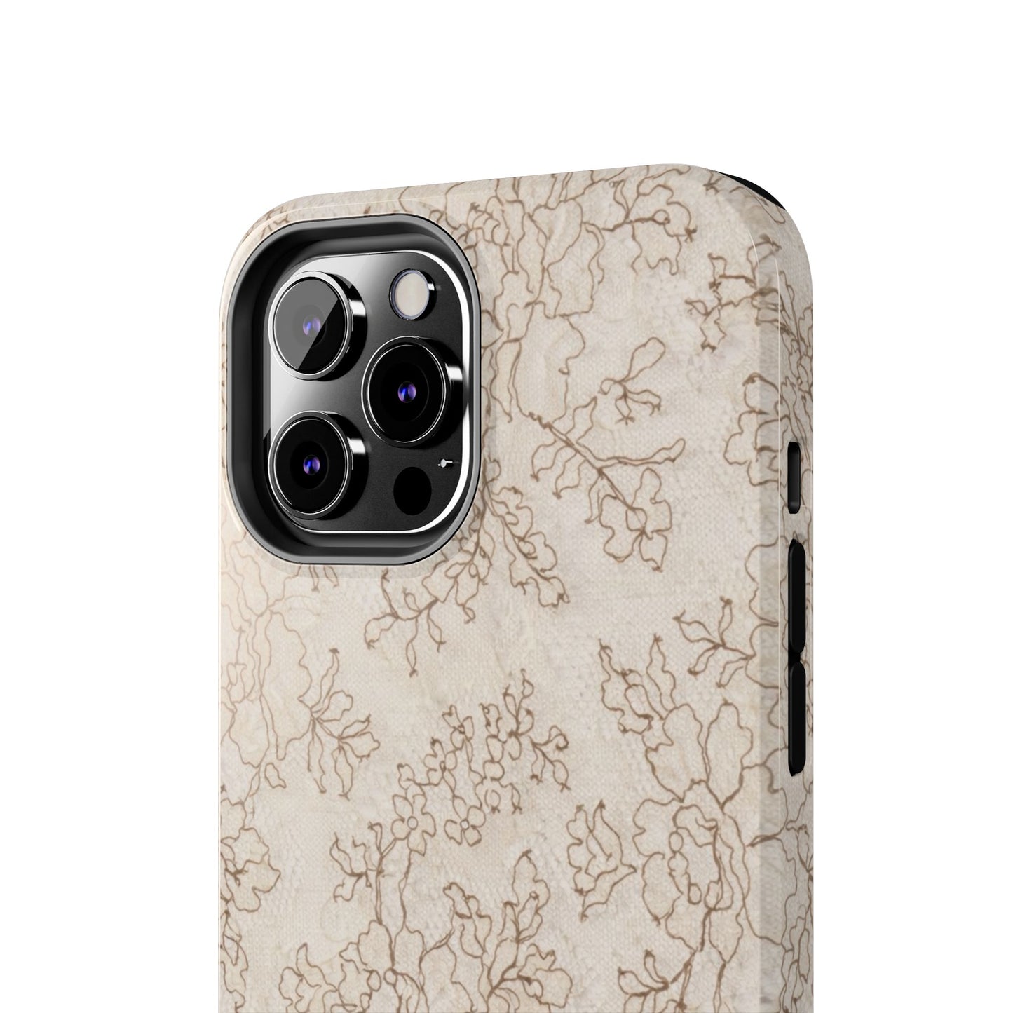 Vintage Beige Lace - Protective Phone Case
