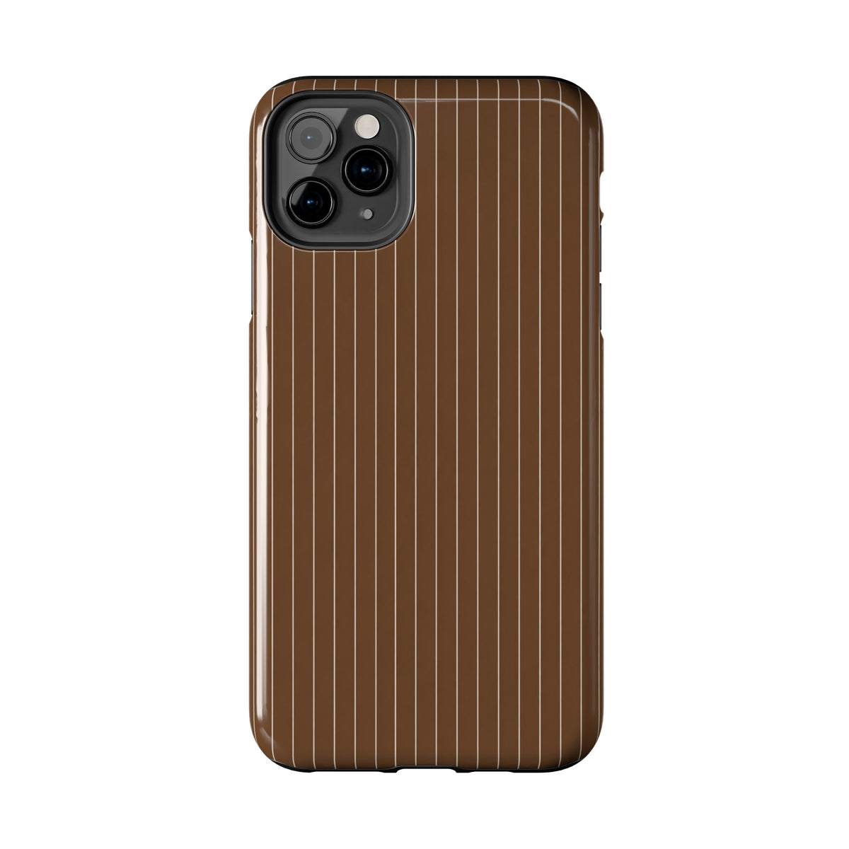 Brown Pinstripe - Protective Phone Case