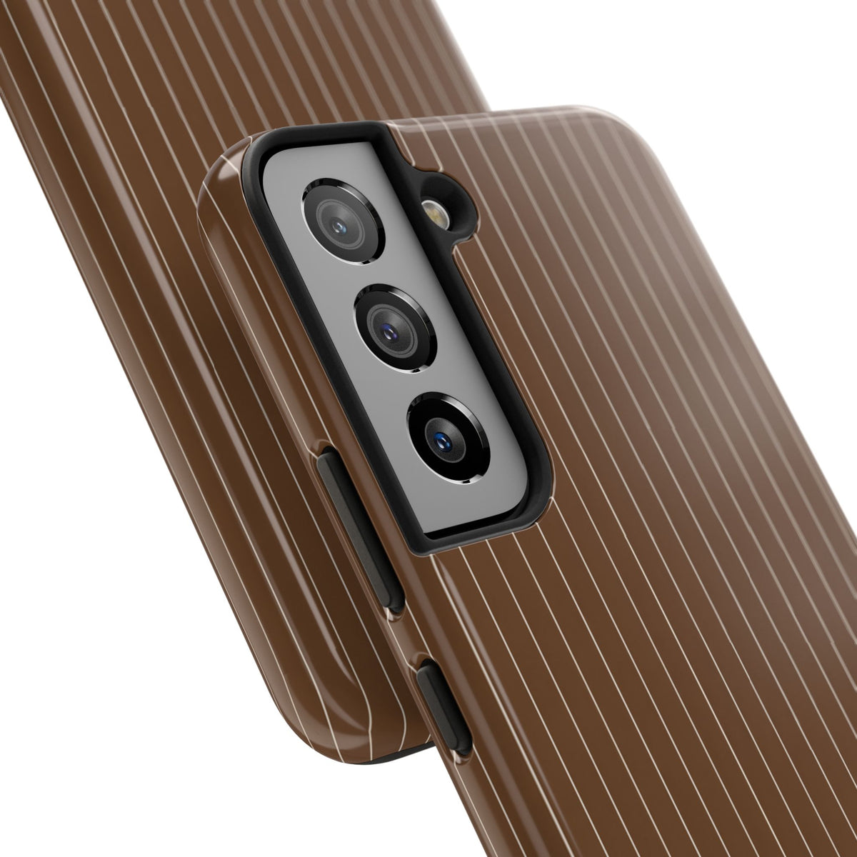 Brown Pinstripe - Protective Phone Case