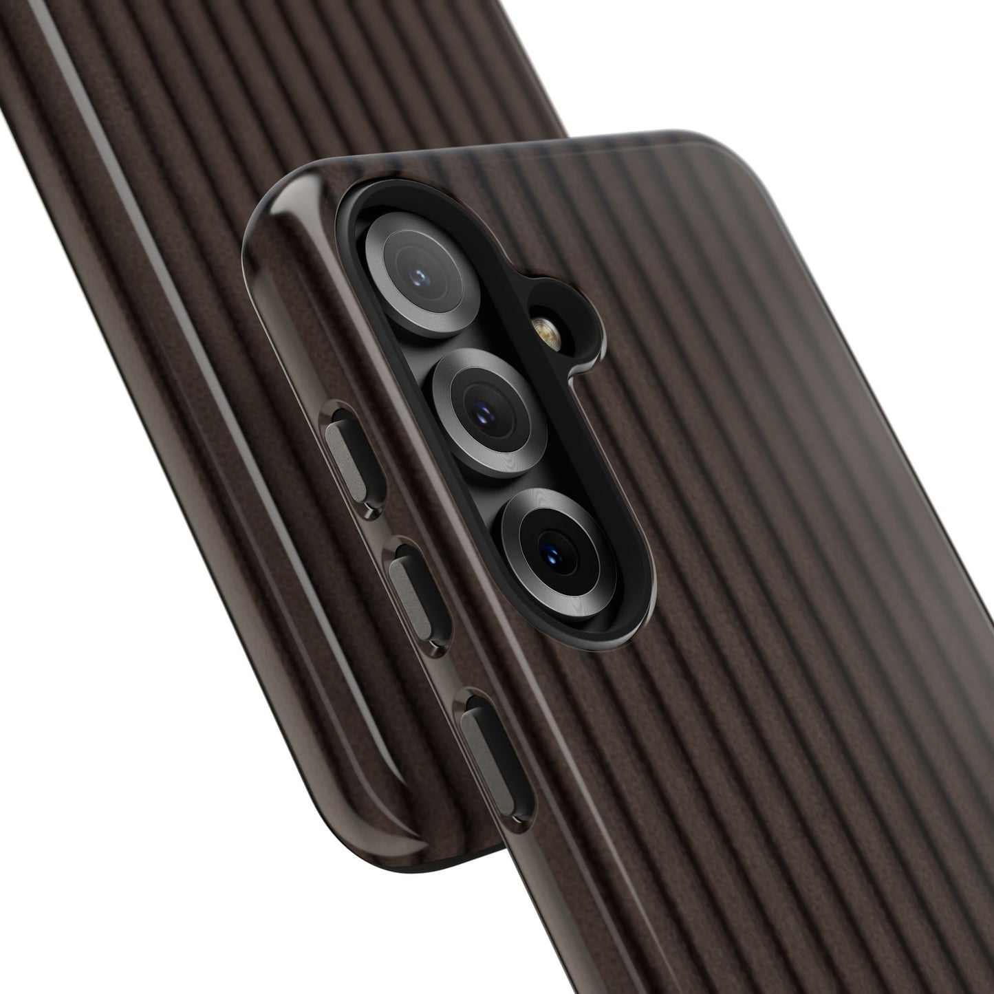 Ribbed Dark Brown Tough Phone Case – Slim Protective Mobile Cover