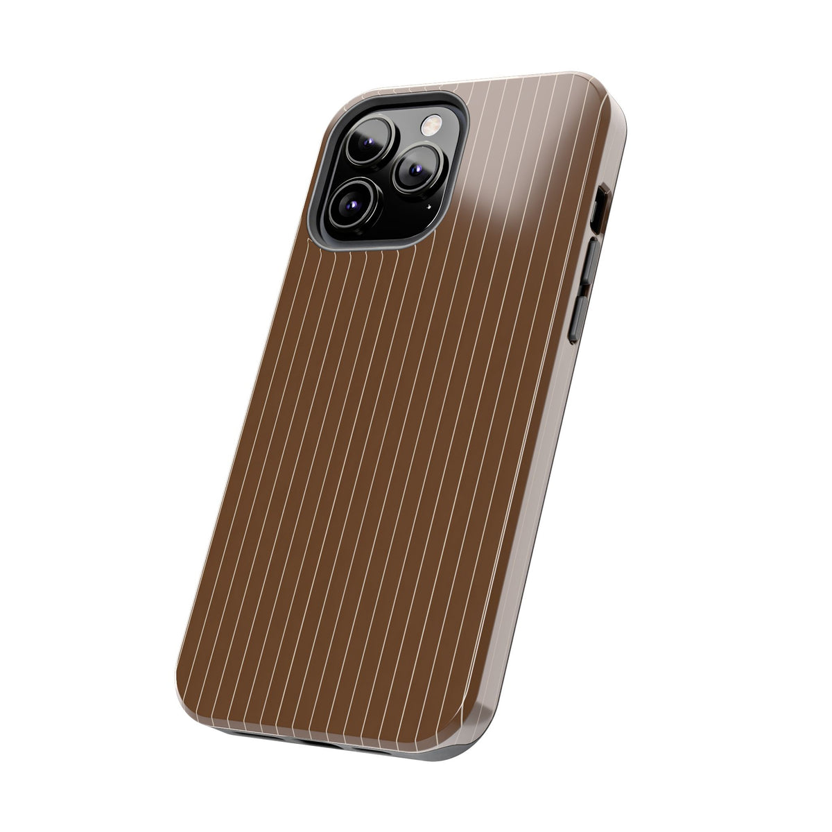 Brown Pinstripe - Protective Phone Case