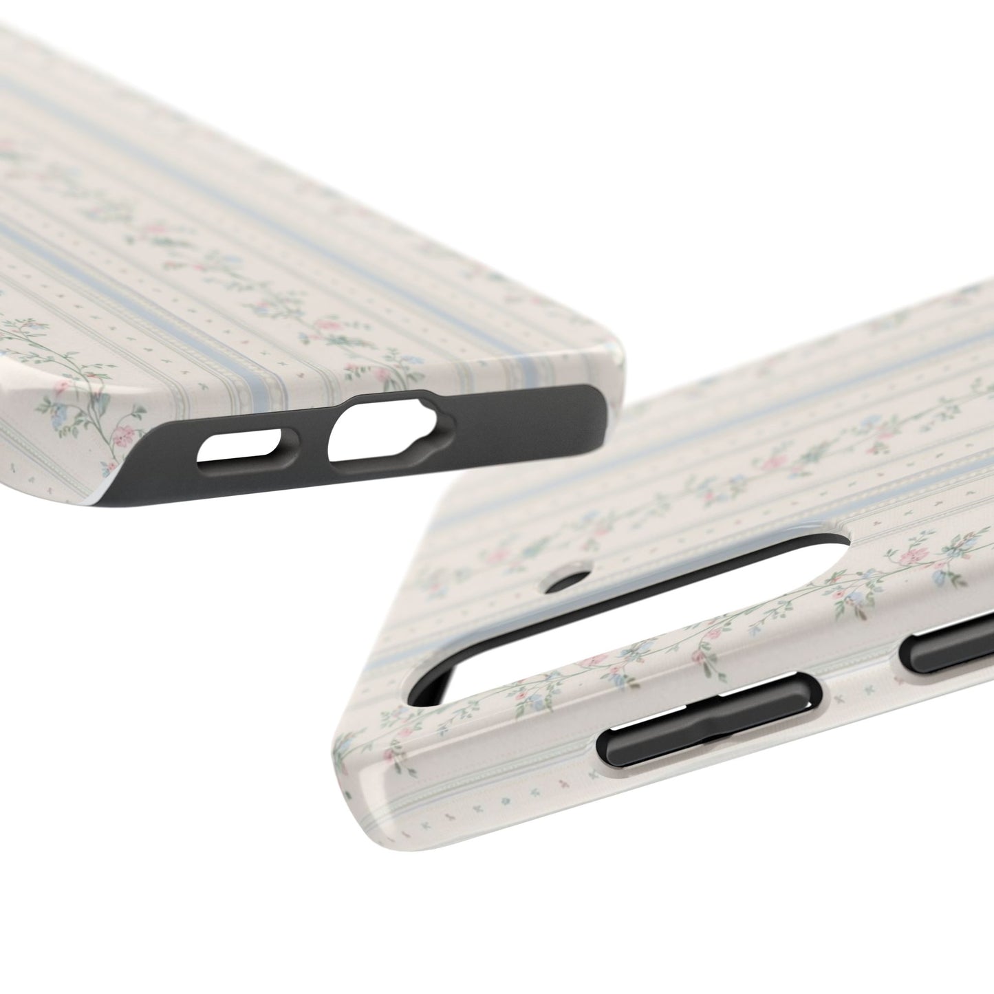 Vintage Floral Stripes - Protective Phone Case
