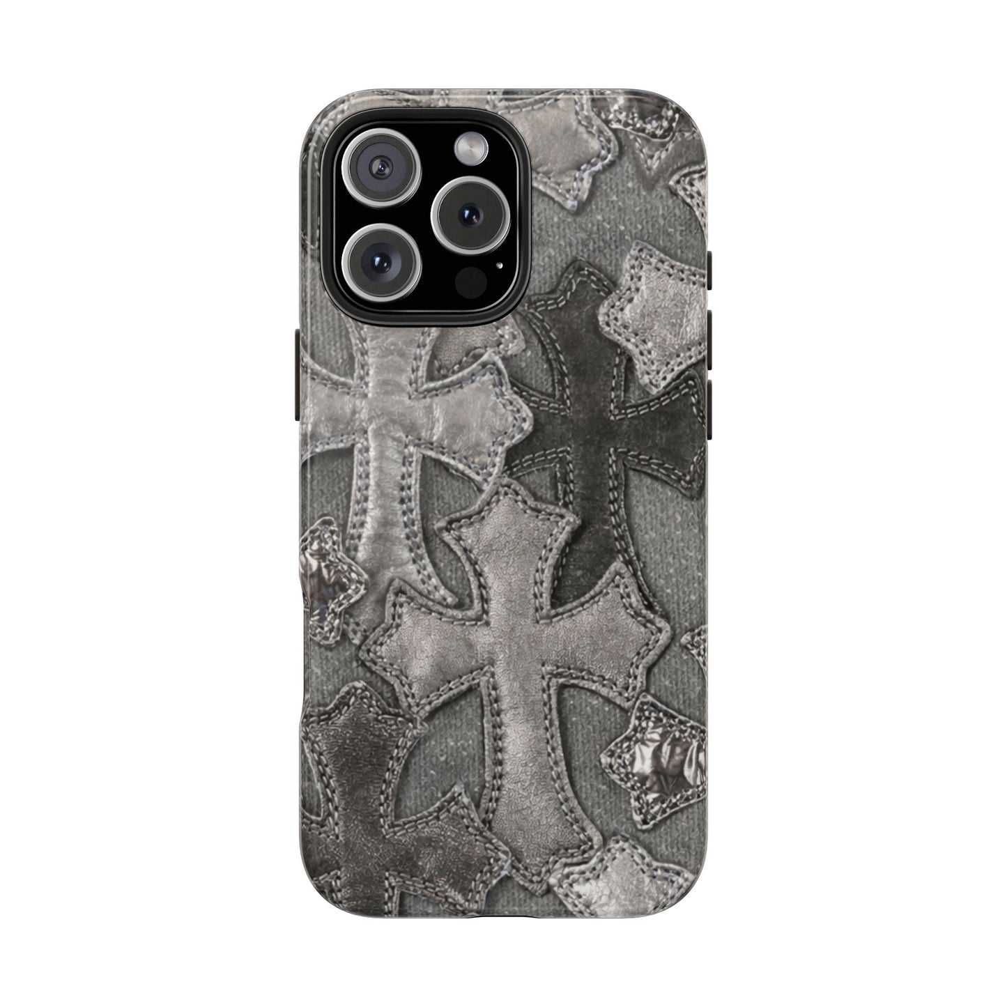 Grey Patchwork Crosses - Protective Phone Case