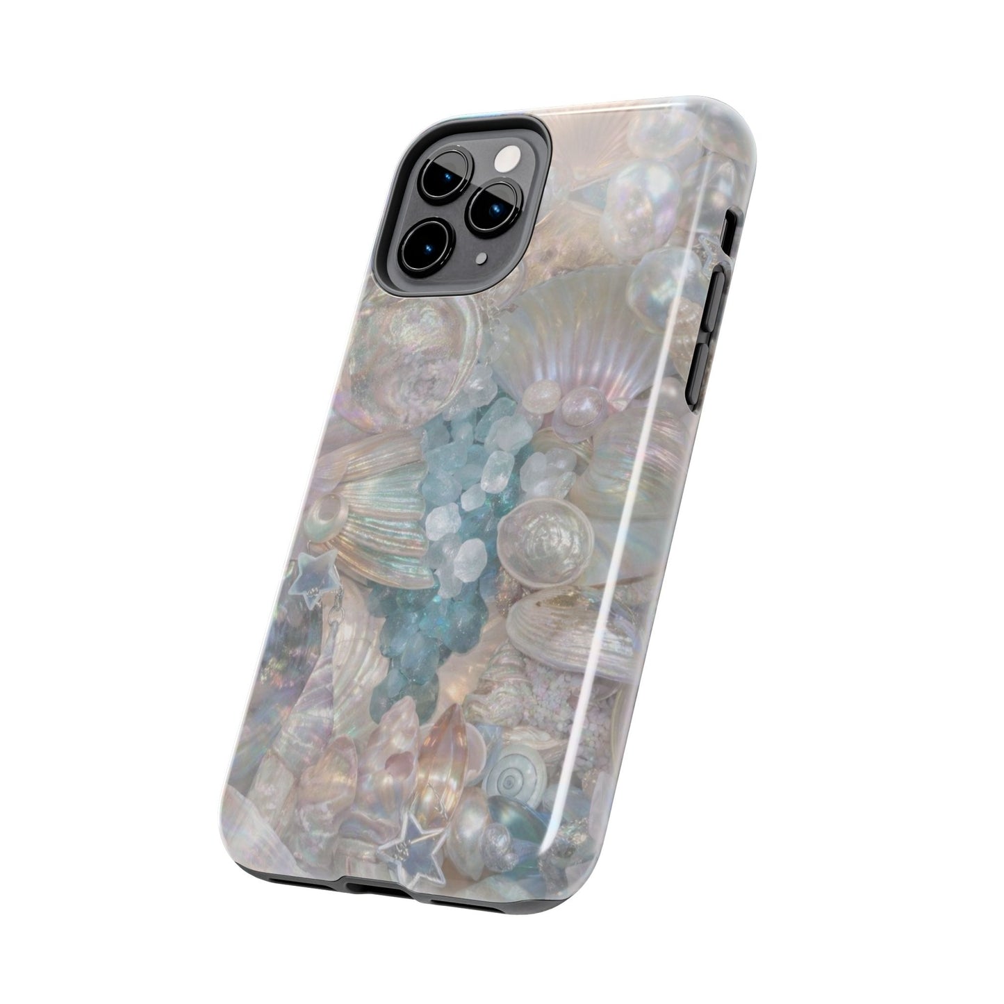 Aquamarine and Shells - Protective Phone Case