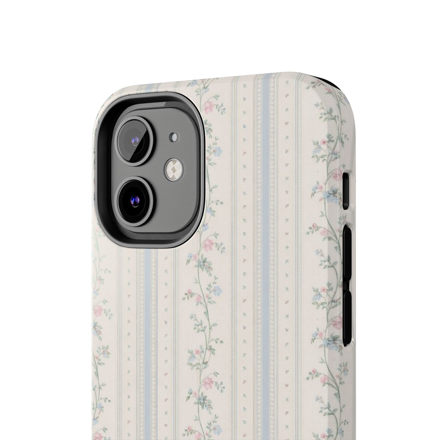 Vintage Floral Stripes - Protective Phone Case
