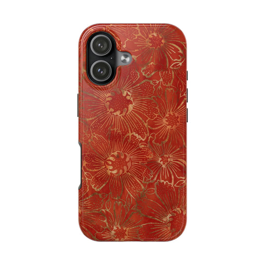 Radiant Red Florals - Protective Phone Case