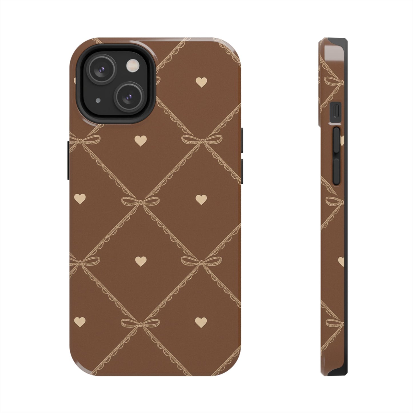 Chocolate Heart Ribbon - Protective Phone Case