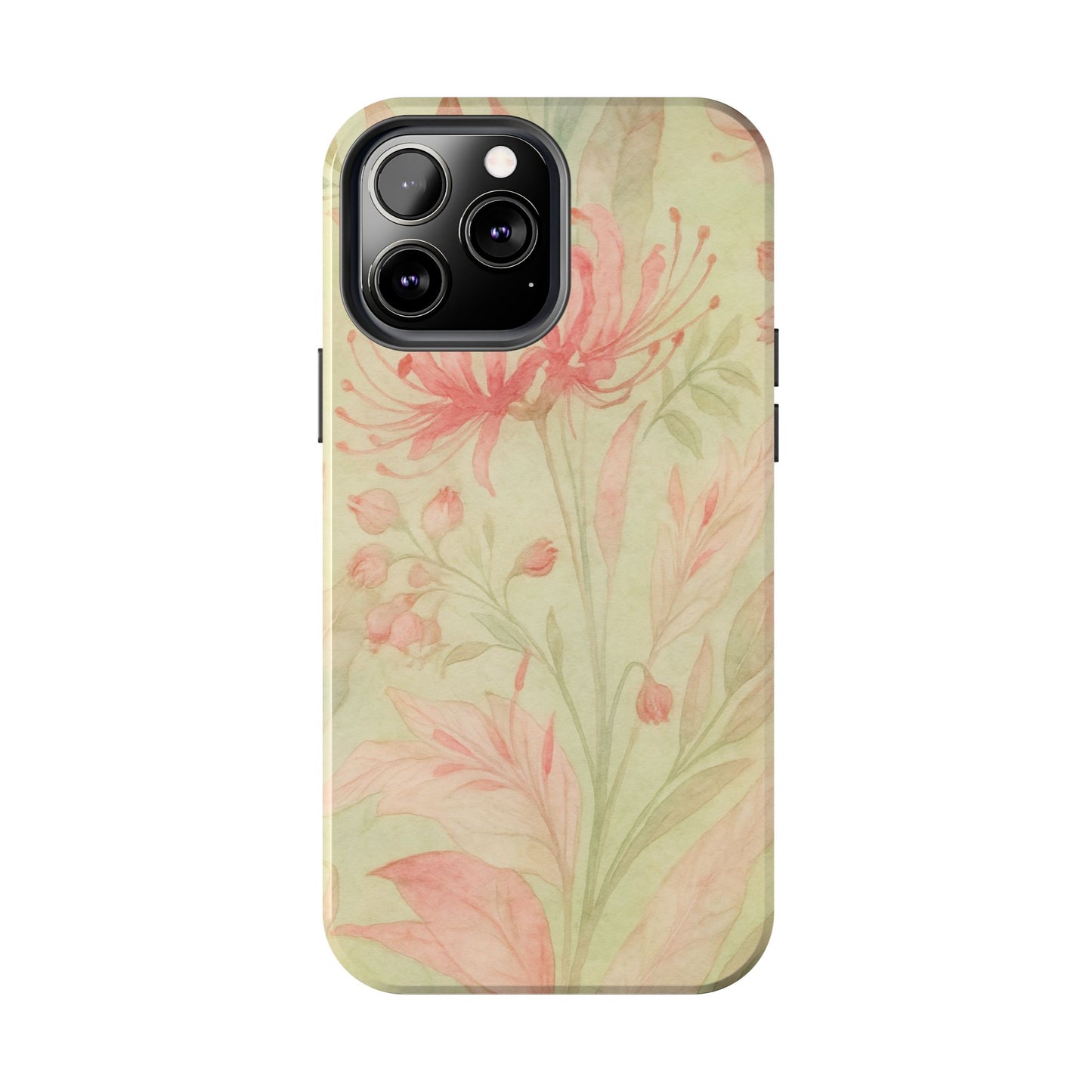 Pink Mint Floral - Protective Phone Case