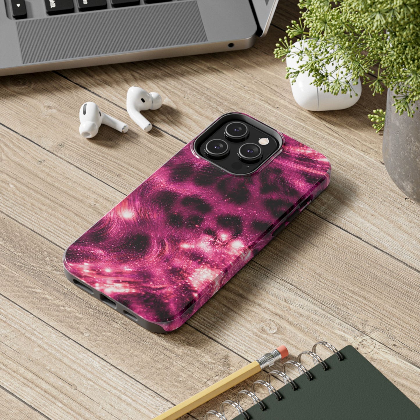 Magenta Y2K Leopard - Protective Phone Case