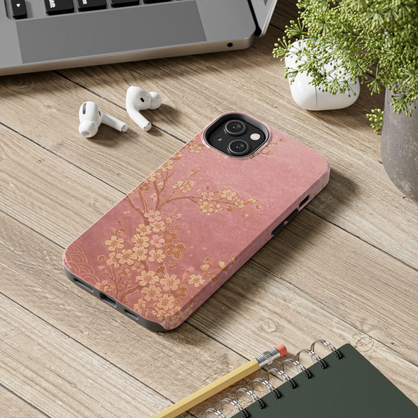 Pink Gold Cherry Blossom - Protective Phone Case