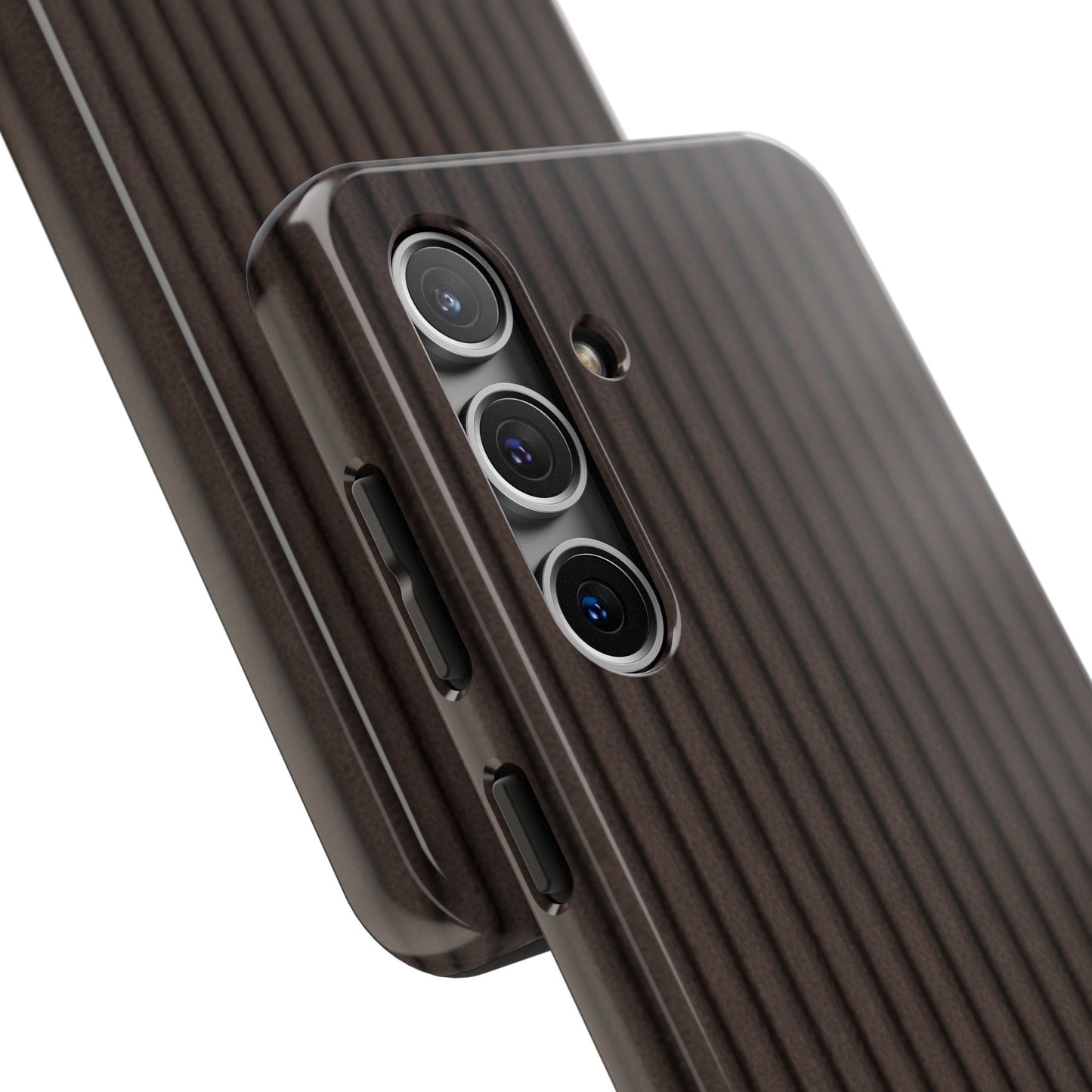 Ribbed Dark Brown Tough Phone Case – Slim Protective Mobile Cover