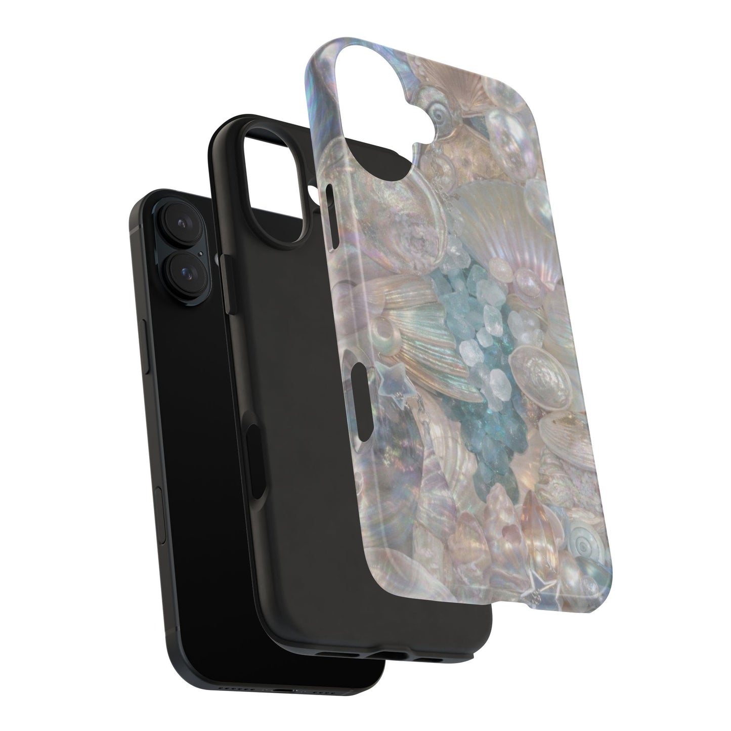 Aquamarine and Shells - Protective Phone Case