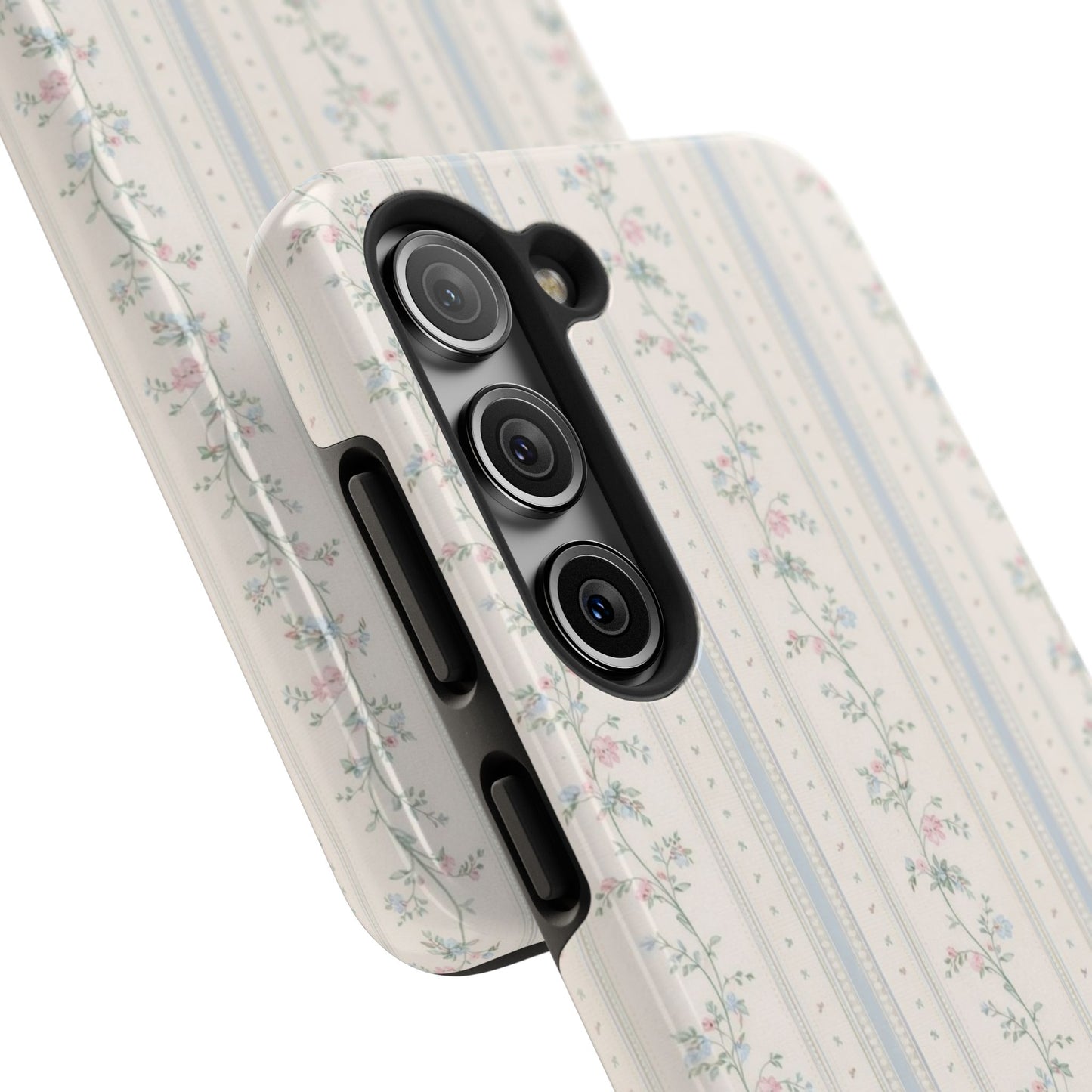 Vintage Floral Stripes - Protective Phone Case