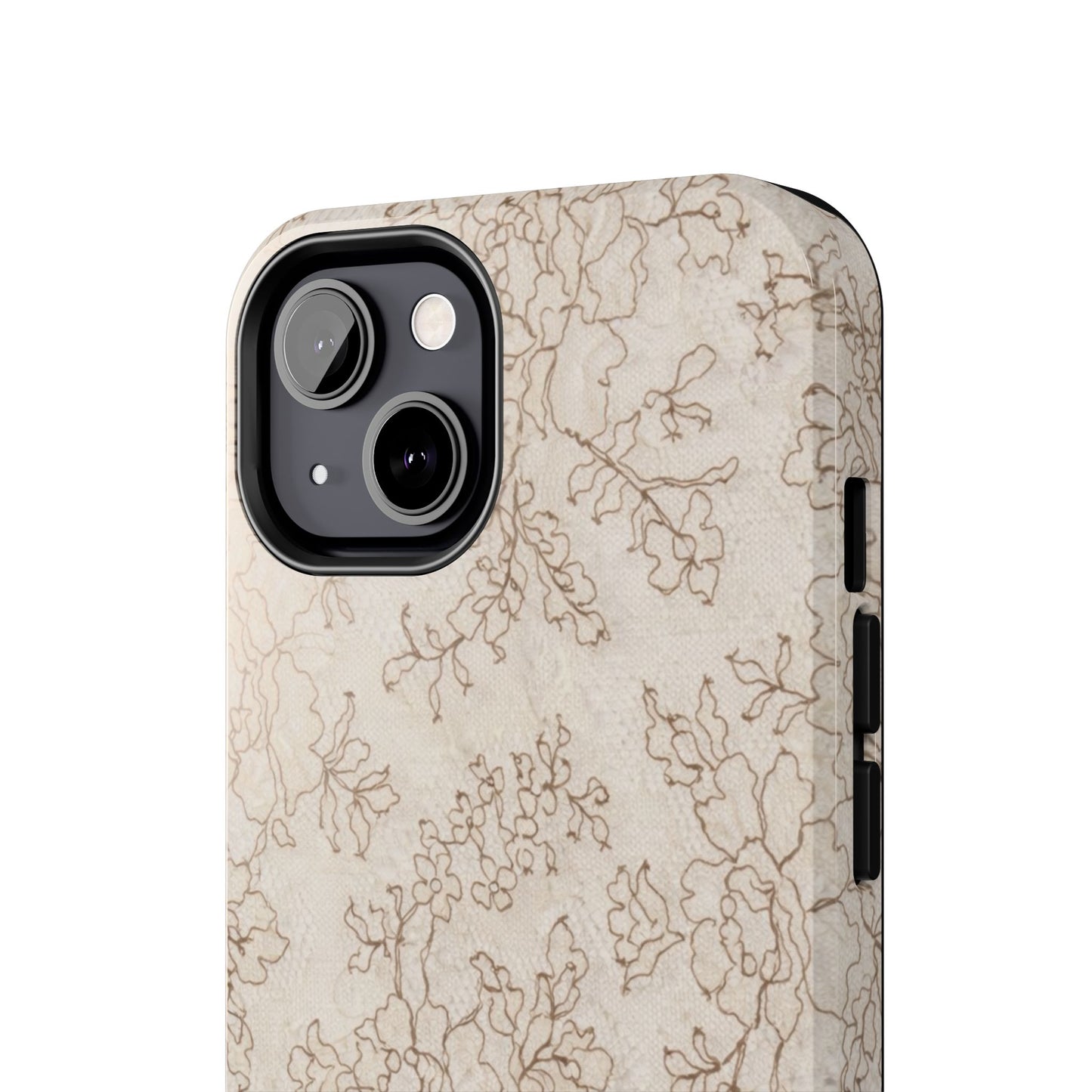 Vintage Beige Lace - Protective Phone Case
