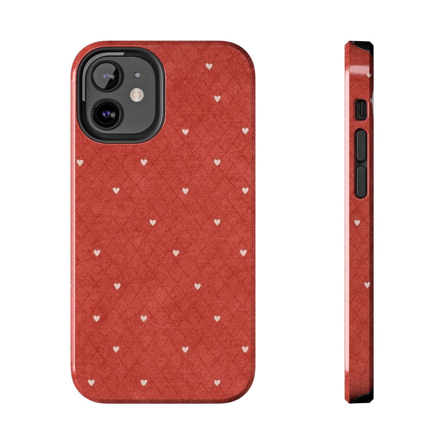 Red Quilted Hearts - Protective Phone Case
