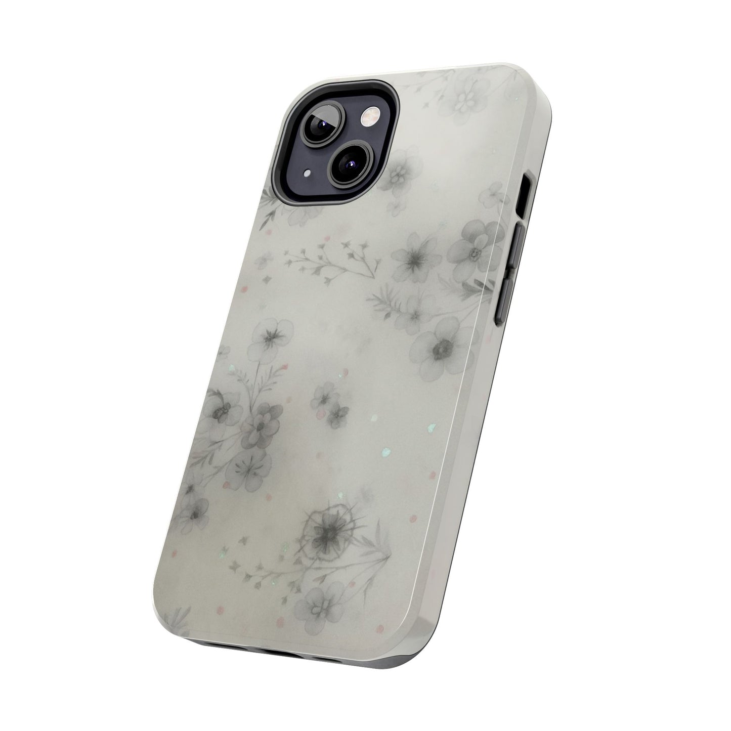 Misty Gray Floral - Protective Phone Case