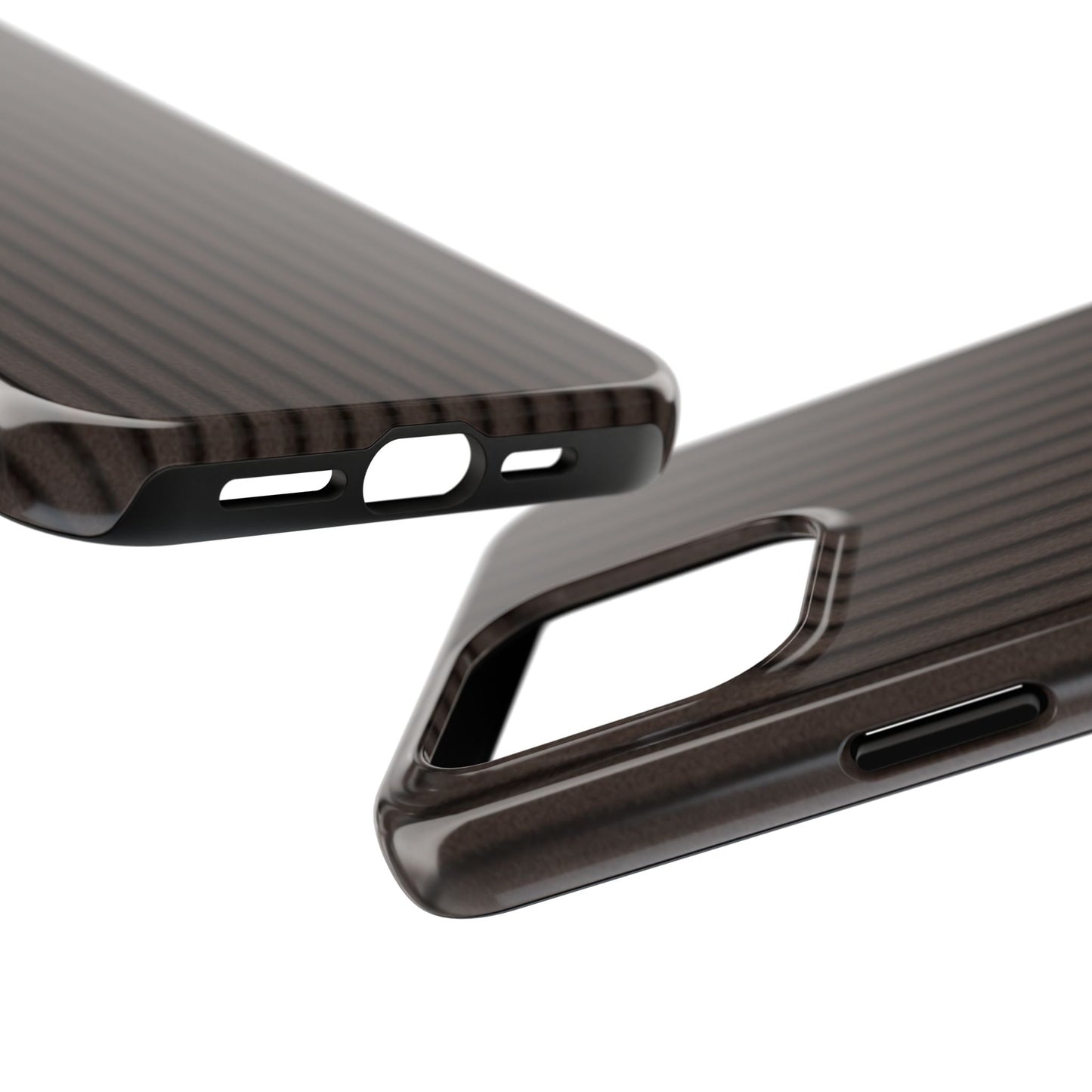 Ribbed Dark Brown Tough Phone Case – Slim Protective Mobile Cover