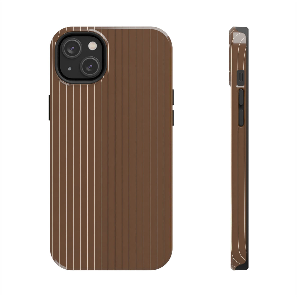 Brown Pinstripe - Protective Phone Case