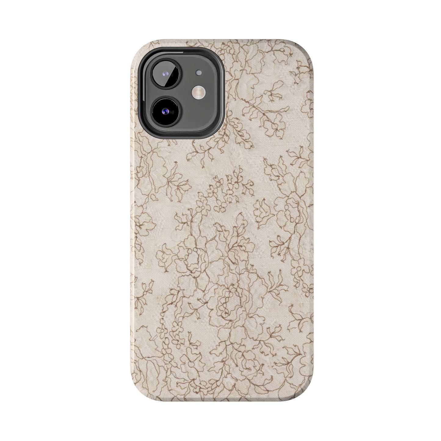 Vintage Beige Lace - Protective Phone Case