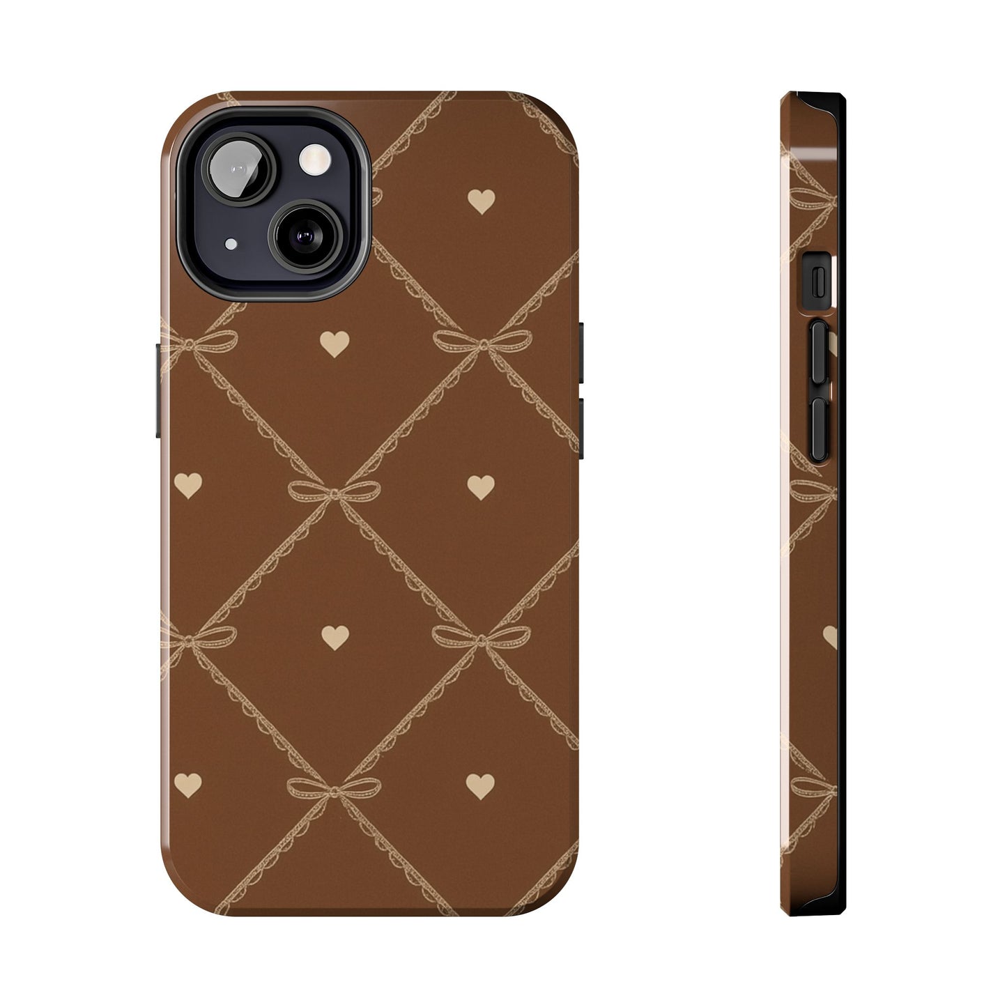 Chocolate Heart Ribbon - Protective Phone Case