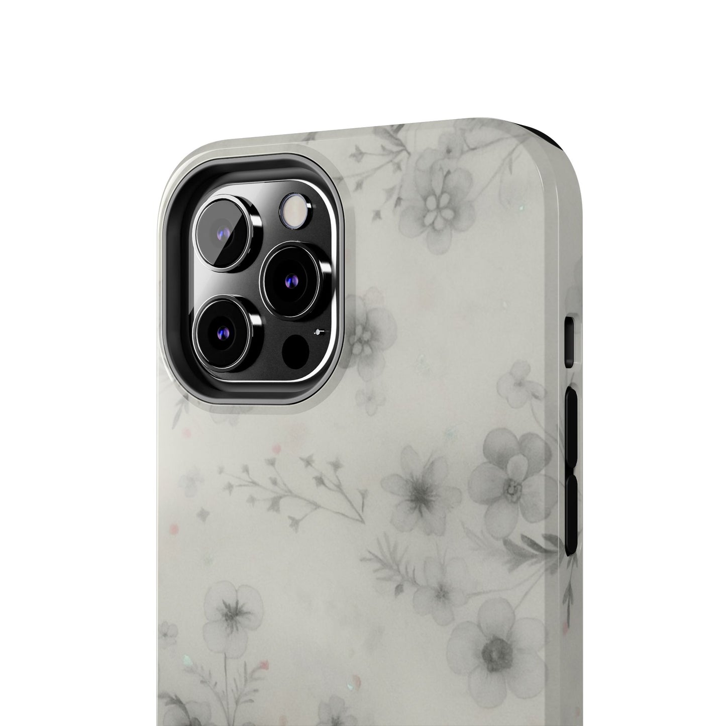 Misty Gray Floral - Protective Phone Case